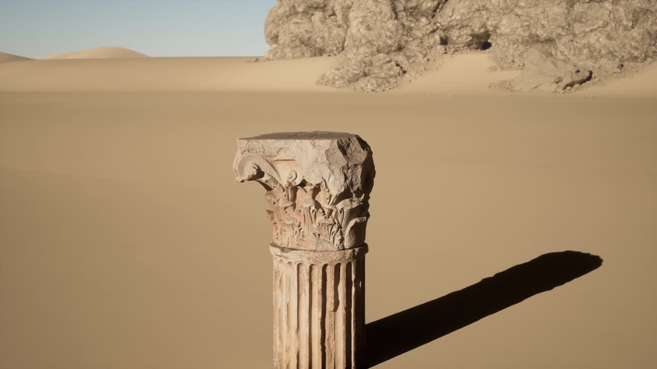 antigua columna en el desierto