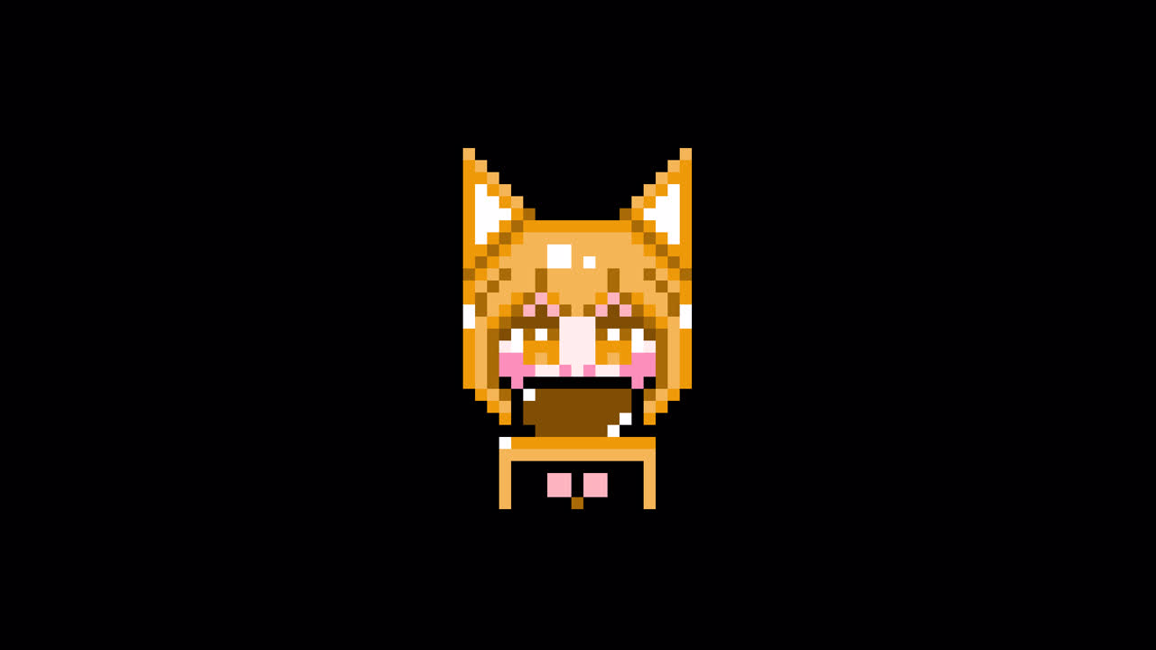 Pixel Cat girl personal computer short hair Looping animation. 1080p (8).mov