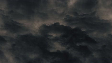 4k lightning and thunderstorm with dark storm, yellow clouds