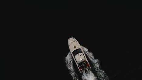 boat in the ocean top view