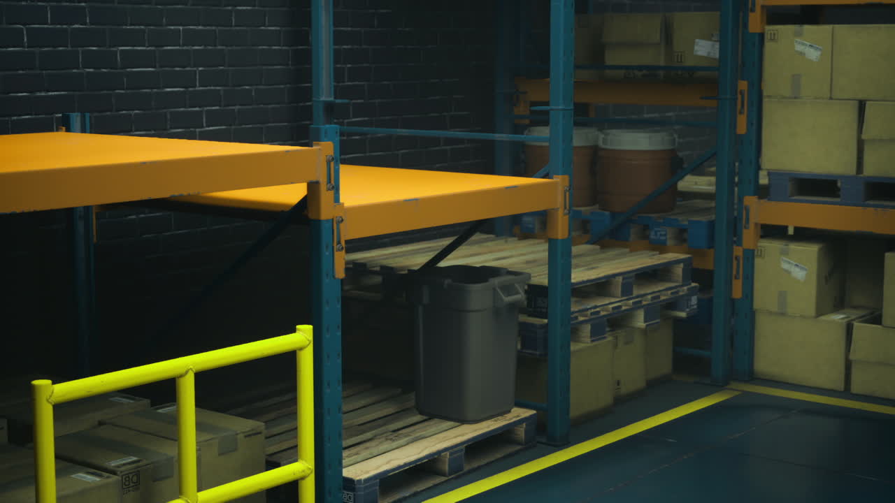 Modern warehouse shelves ready for inventory management during the day