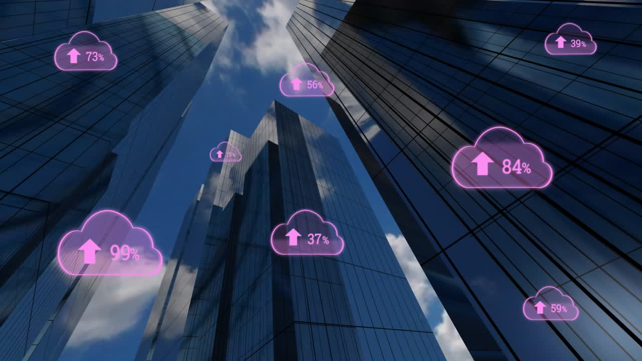 cargar nubes de progreso y edificios