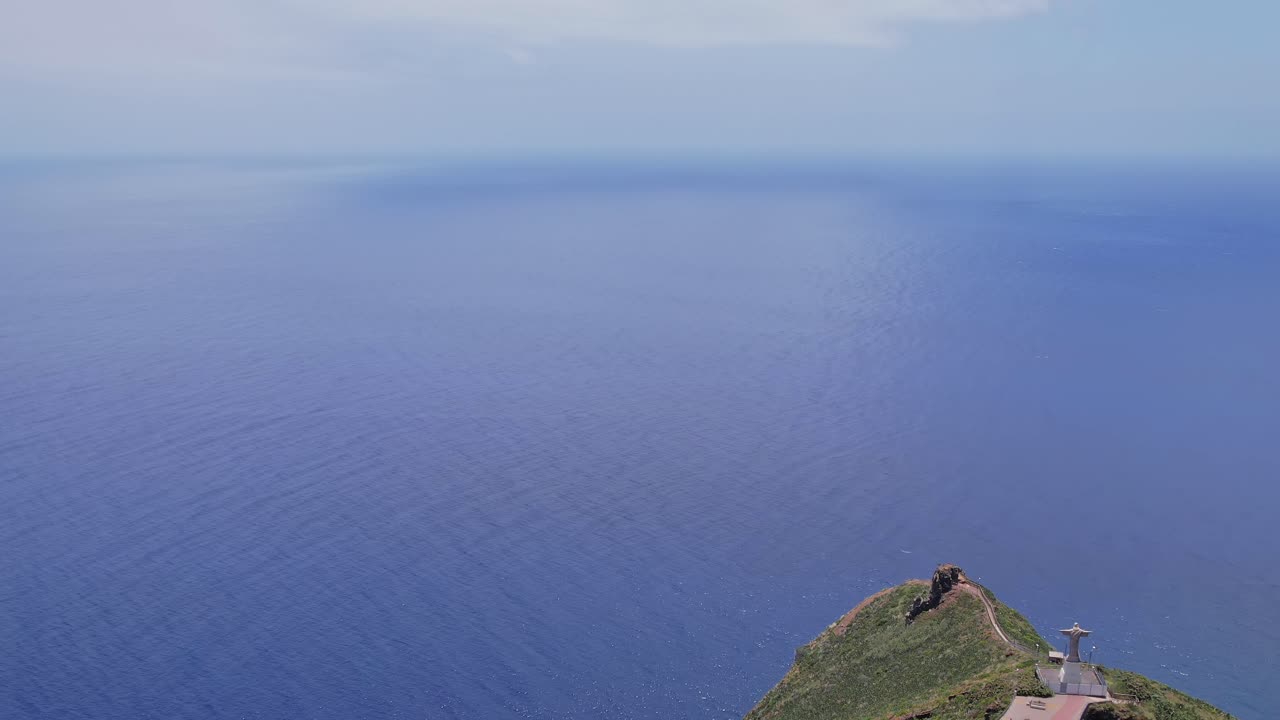Scenic aerial view of Madeira coastline and ocean from above
