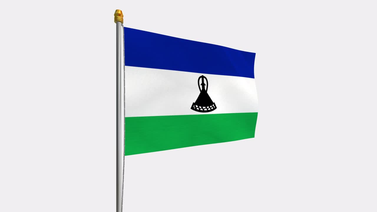 레소토 발이 바람에 날아다니는 4k 슬로모션 비디오, 알파 채널