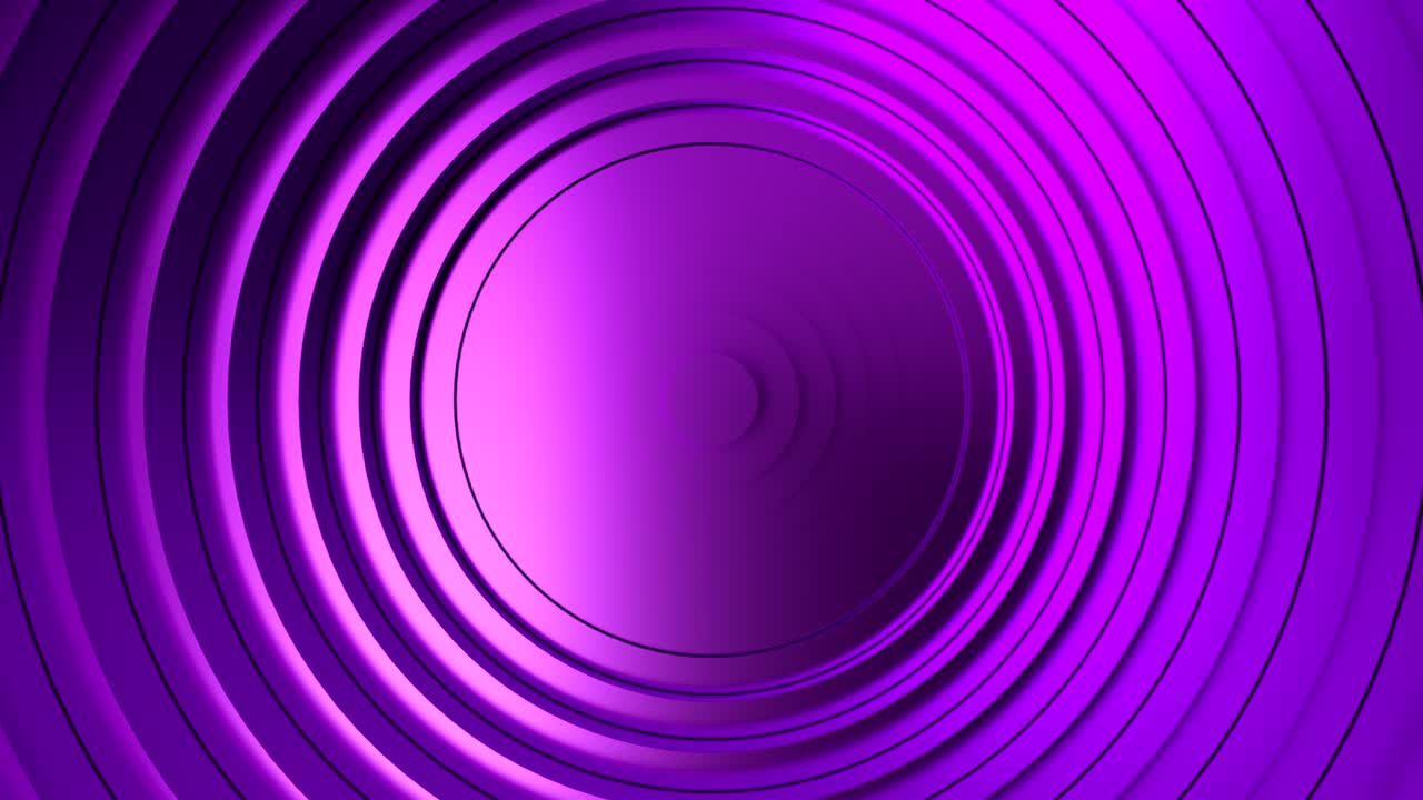 patrón abstracto púrpura de círculos con el efecto de desplazamiento. círculos metálicos gradiente de onda animación de bucle sin costuras. renderización 3d