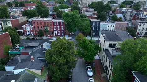 residential district in inner city urban setting in usa