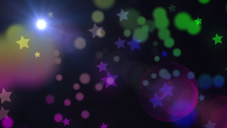 animación de estrellas brillantes que caen sobre un fondo oscuro