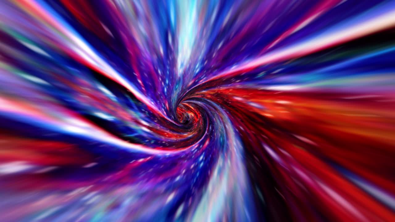 abstracto onda de energía de velocidad multicolor vórtice túnel espiral espacial que se extiende ondas radiales onduladas de transmisión de energía mágica. túnel de hélice cibernética de bucle 4k 3d vj dj. flujo de vórtice infinito azul vivo rojo