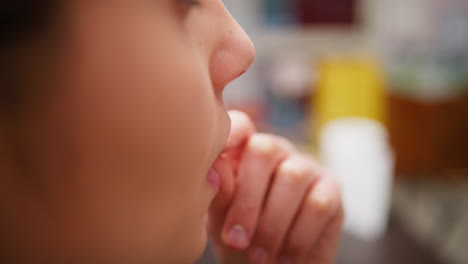 woman eats dry fruit almond healthy