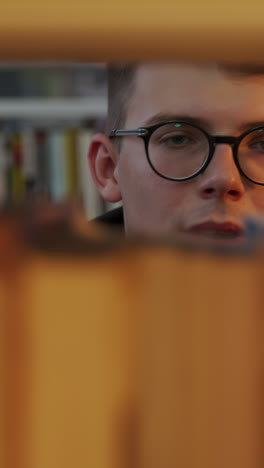 young person in a library