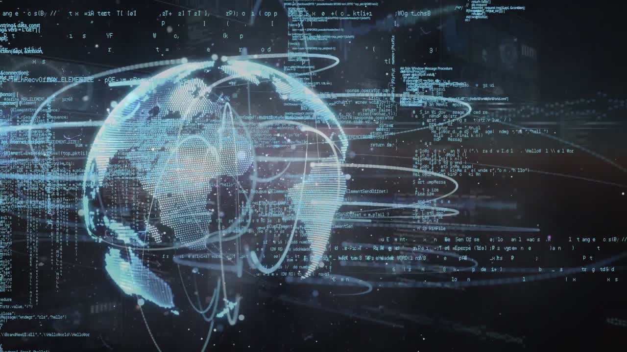 Animation of globe over data processing