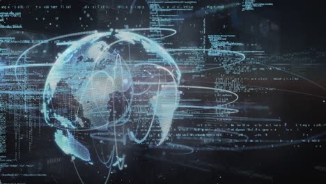 animation of globe over data processing