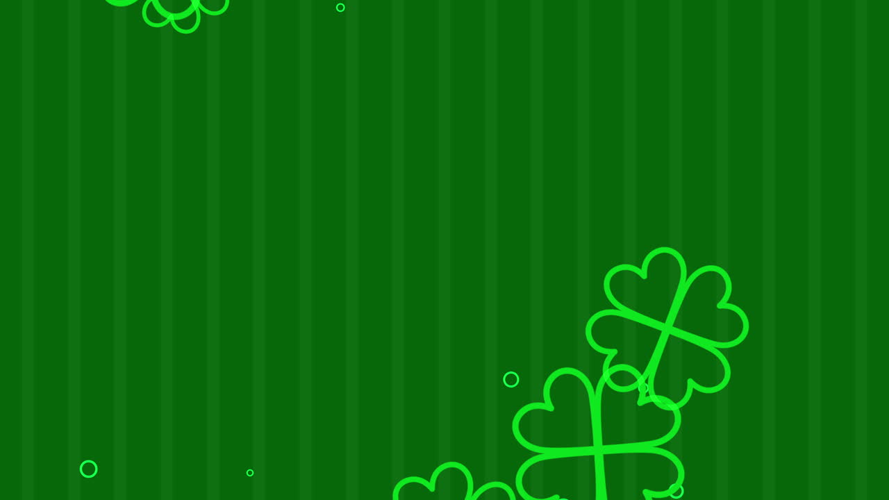 animación del día de san patricio con tréboles verdes en movimiento 20