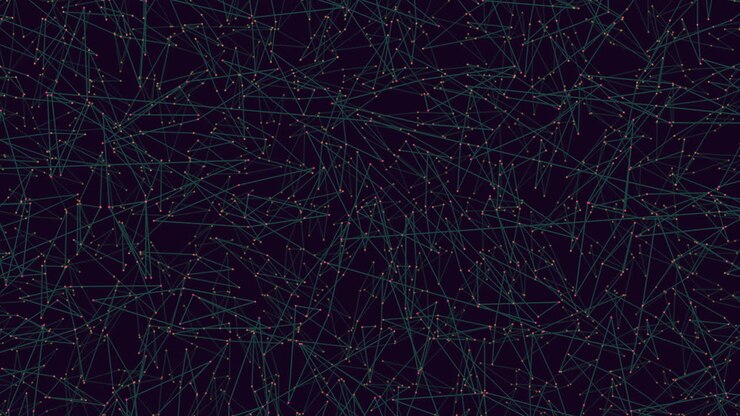 Intricate and dark grid pattern with interconnected lines and dots