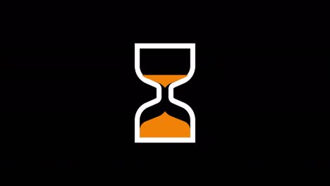 hourglass loading cursor animation loop animation. hourglass loader. 4k resolution animation on black background.