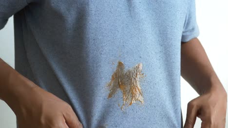 food stain on a shirt