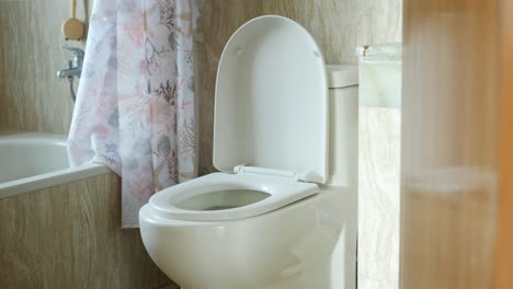 open toilet in a bathroom