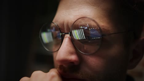 Close-up-of-man-working-on-computer