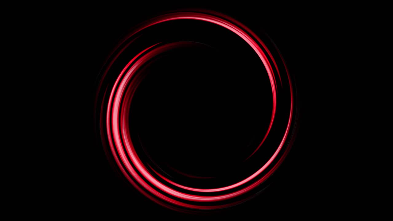 A neon circle rotating in black background. 2d animation