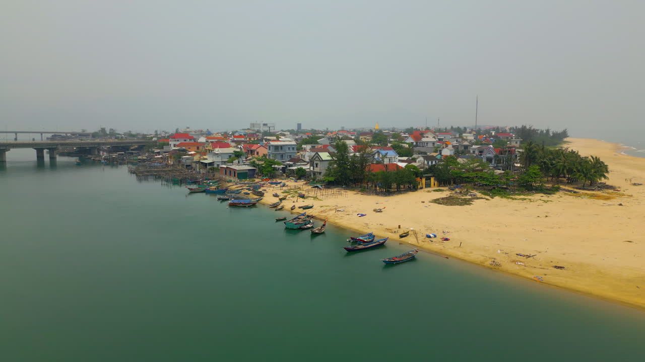 Coastal Village Seen In Hai Van Pass In Da Nang, Vietnam. POV Shot