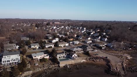 Approaching-a-residential-neighborhood-near-Corliss-Landing-in-Gloucester,-Massachusetts