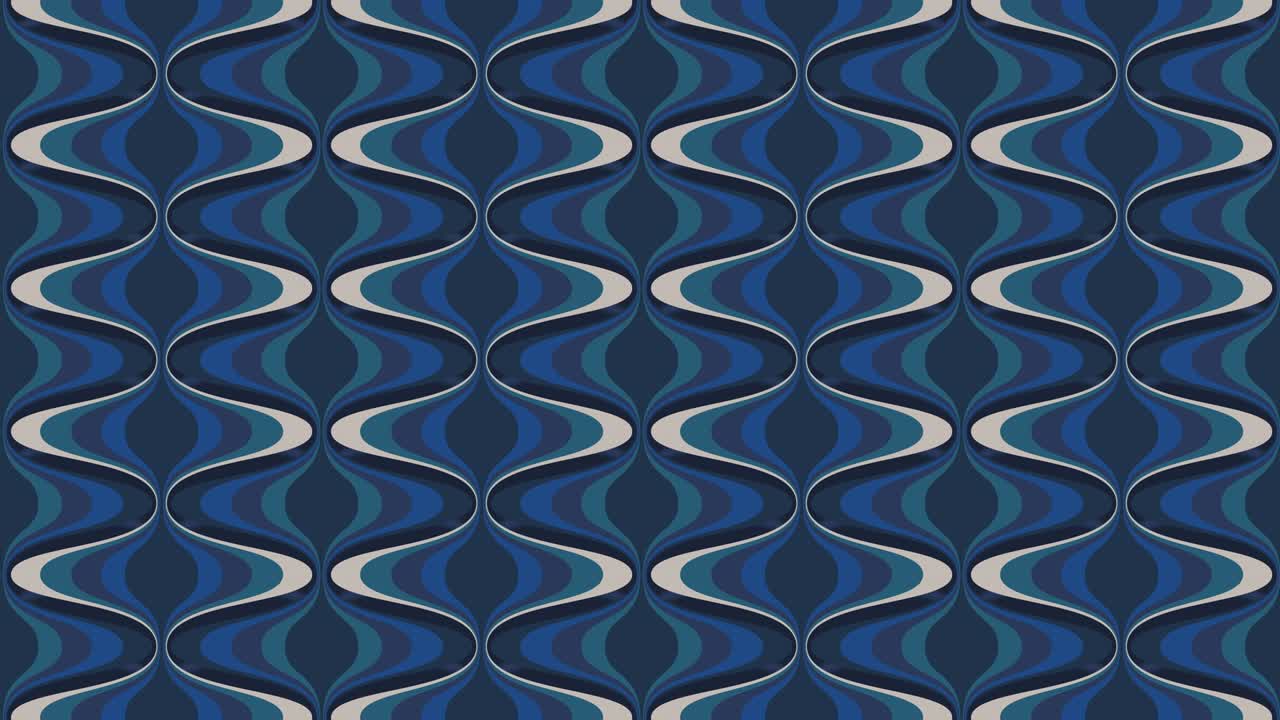 Blue retro wavy animation. 4K background.