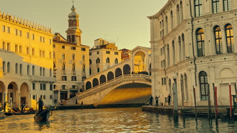 venice canal sunset with gondola