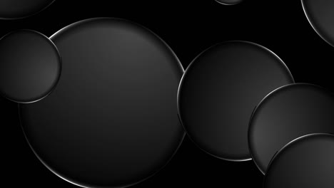 futuristic geometric video animation with black glowing circles