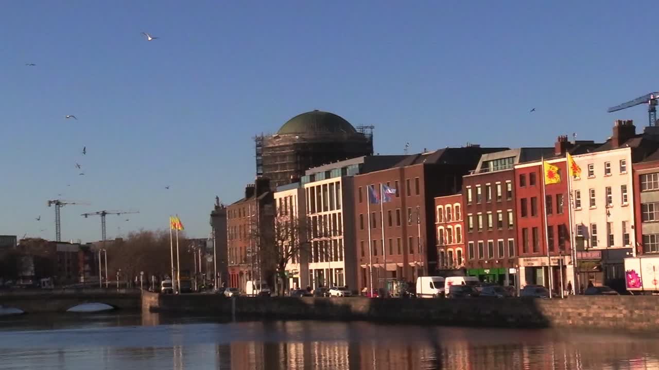 Dublin Cityscape: River Liffey and City Buildings