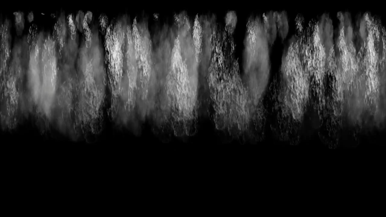 Animación abstracta con humo blanco y vapor a la deriva creando una superposición atmosférica sin fisuras con movimiento orgánico sobre fondo negro para efectos visuales y proyectos digitales