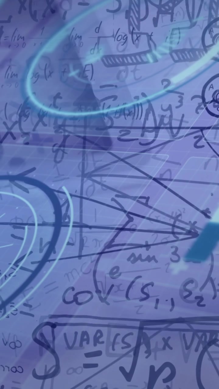 Animazione di elaborazione di dati finanziari su formule matematiche