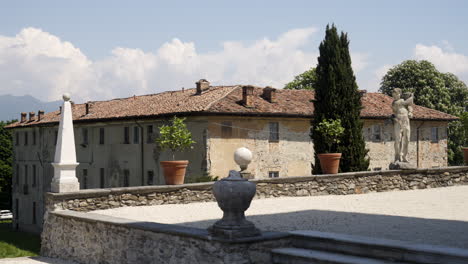exterior of an italian villa with garden