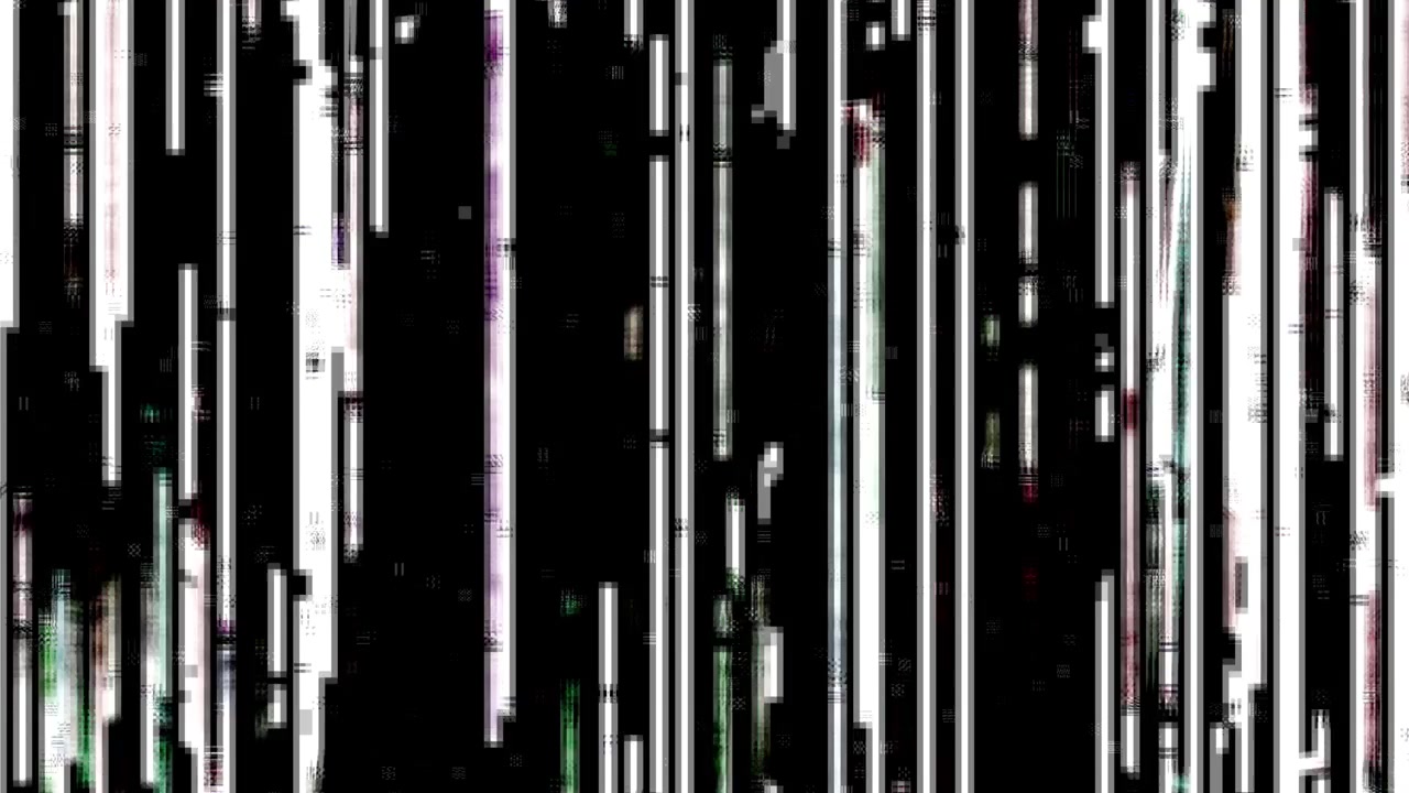 Digital Glitch and Static Noise Effect on Black Background