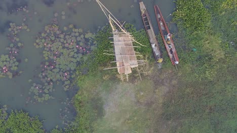 aerial view of fishing house