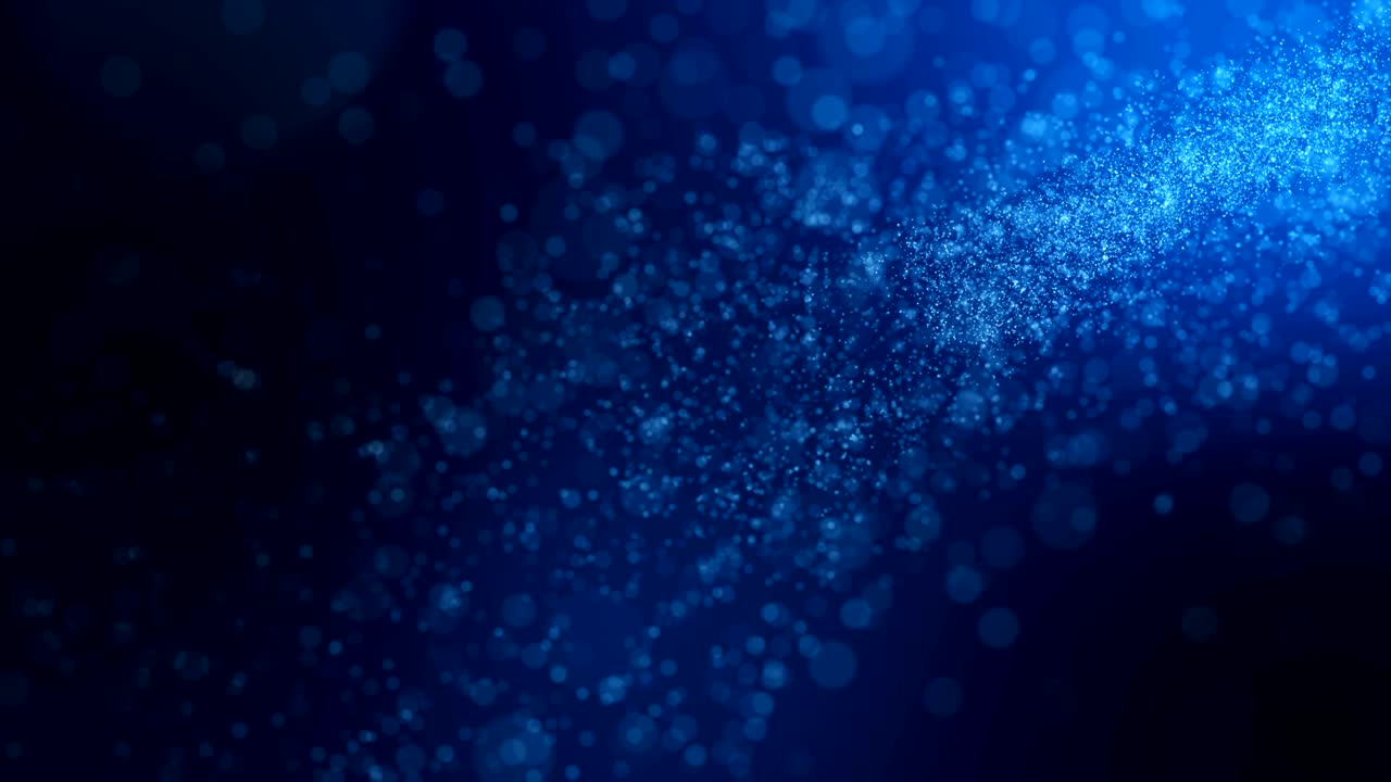Sfondo blu con particelle luminose