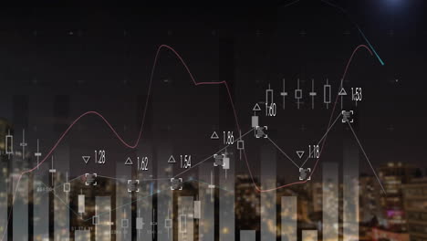 Animation-Der-Datenverarbeitung-über-Dem-Stadtbild