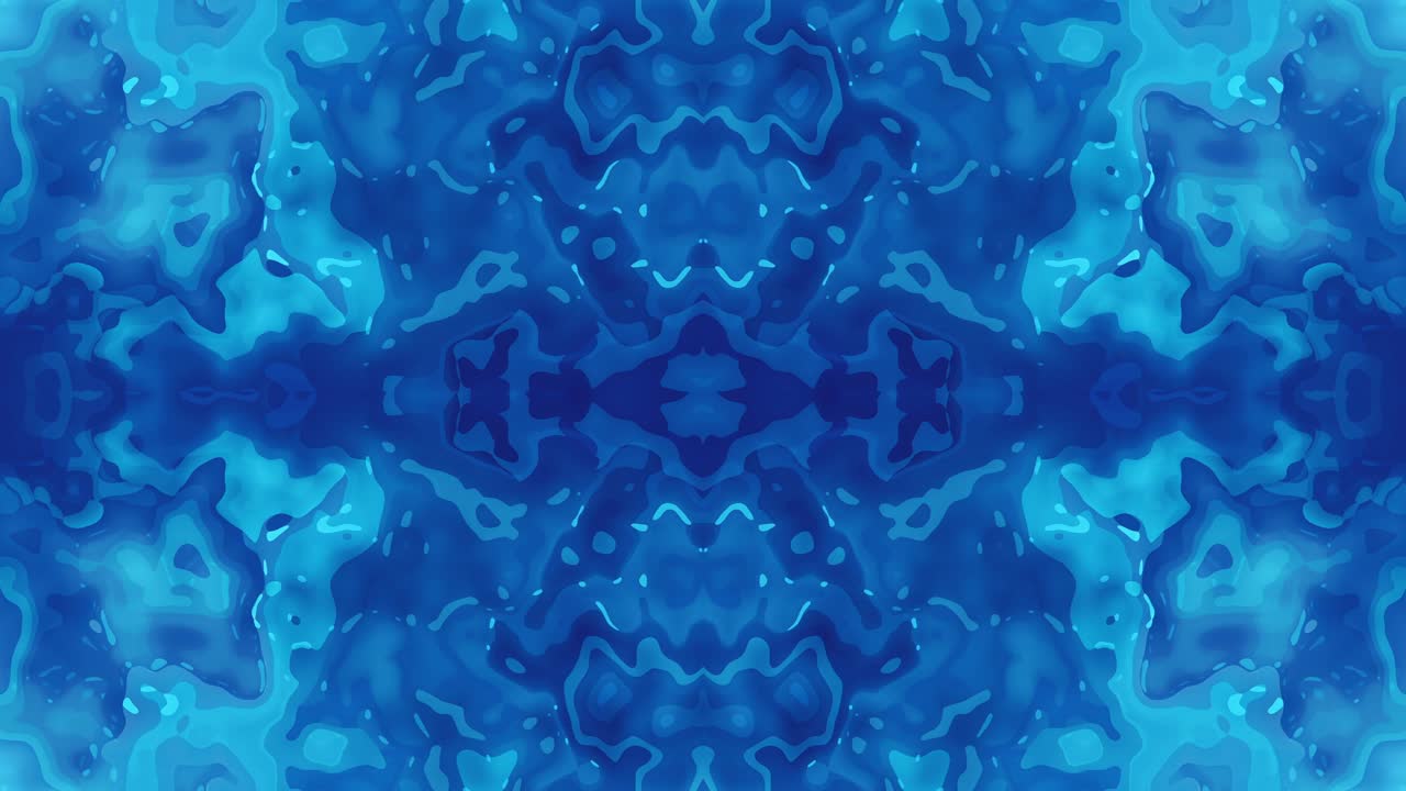 fondo fractal azul turbulento abstracto con patrones giratorios concéntricos simétricos - efectos líquidos con formas caleidoscópicas hipnóticas y movimiento pulsante hipnótico