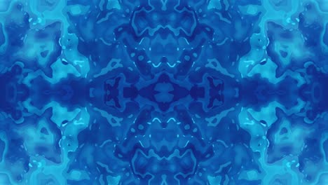 abstract turbulent blue fractal background with symmetrical concentric swirling patterns - liquid effects with mesmerizing kaleidoscopic shapes and hypnotic pulsing motion