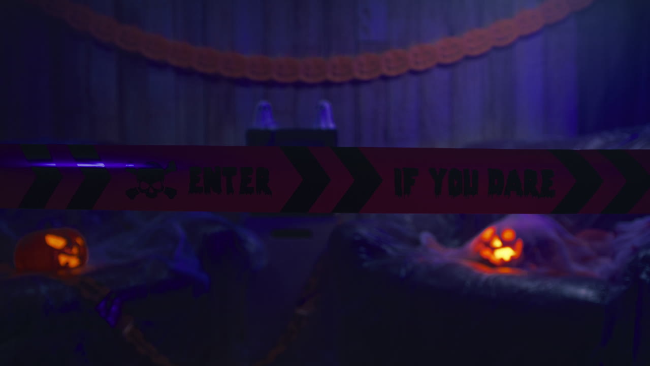 Halloween Pumpkin Crime Scene with Scary Tape