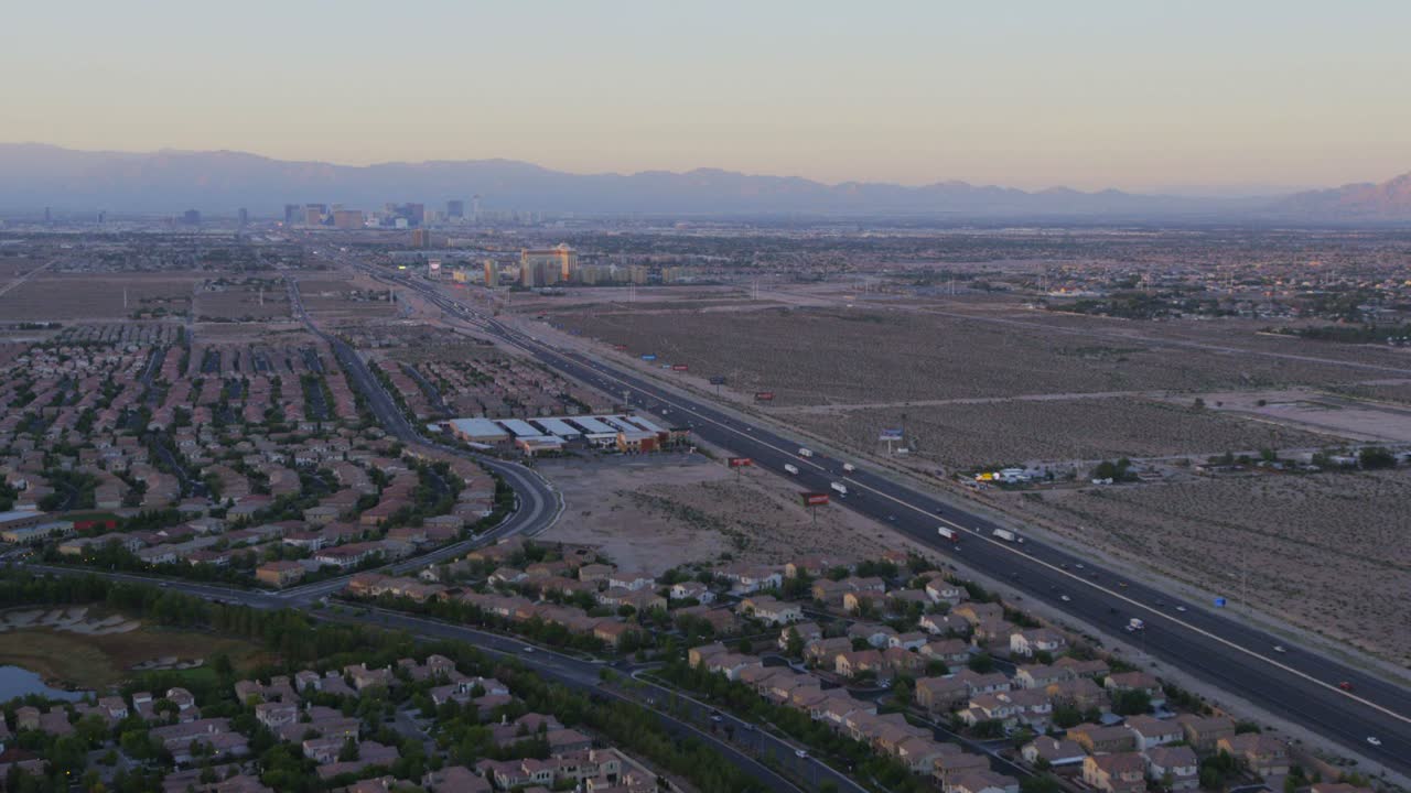 라스베가스 네바다 근처 교외 스프롤의 조감도