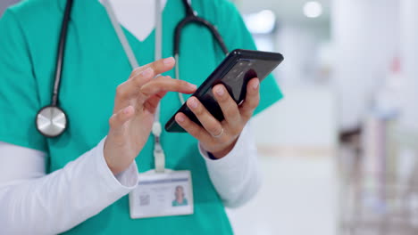 Doctor,-woman-and-hands-with-phone