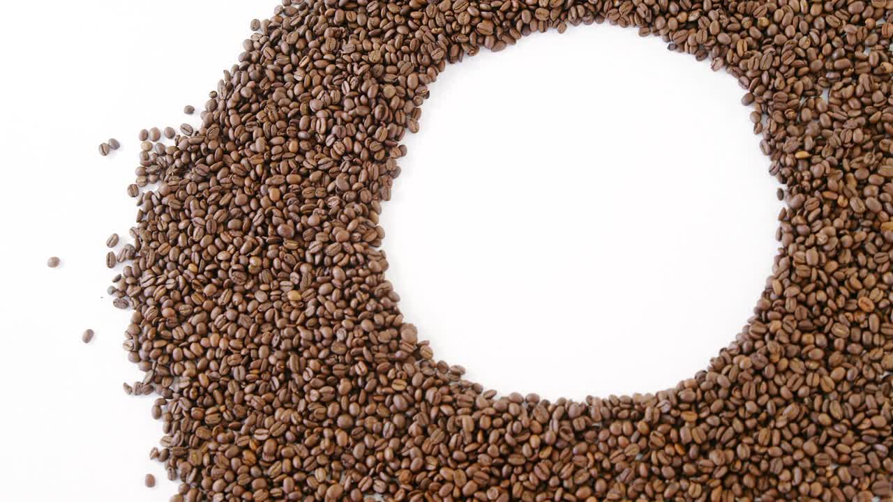 Coffee beans forming circle
