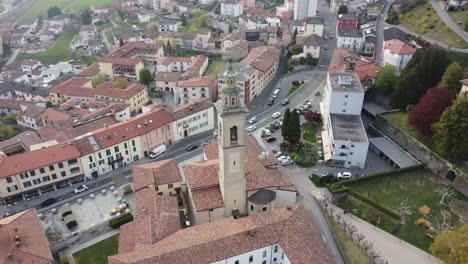 aerial view city church switzerland drone 4k