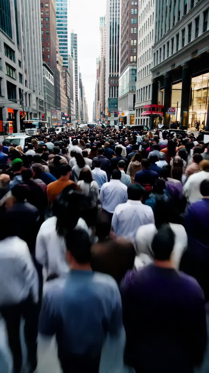 multitud de la calle de la ciudad ocupada