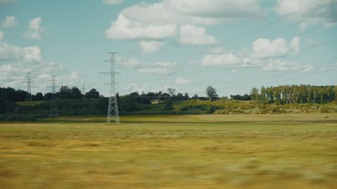 Rural Landscape with Power Lines