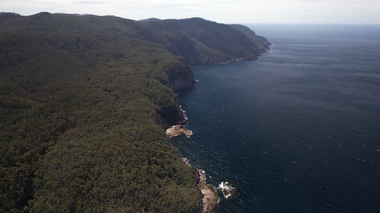 Tasman National Park And Surrounding Seascape In Tasmania, Australia - Aerial Shot