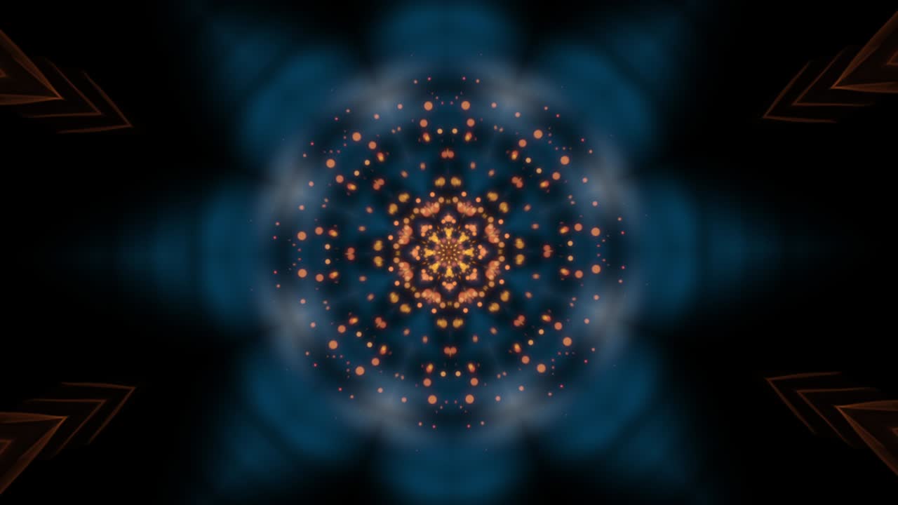 fondo de club nocturno abstracto. animación 4k sin fisuras con patrón de floración, cambio de forma y partículas bokeh brillantes.