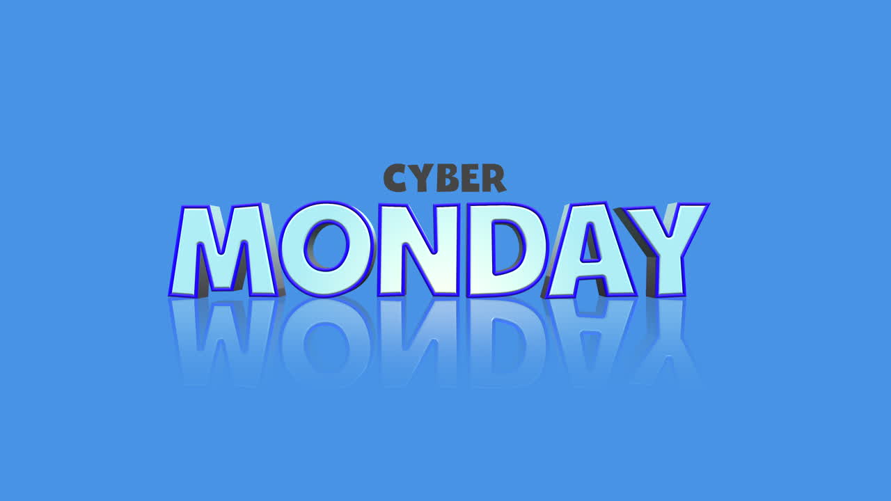 texto de dibujos animados del lunes cibernético en degradado azul 1