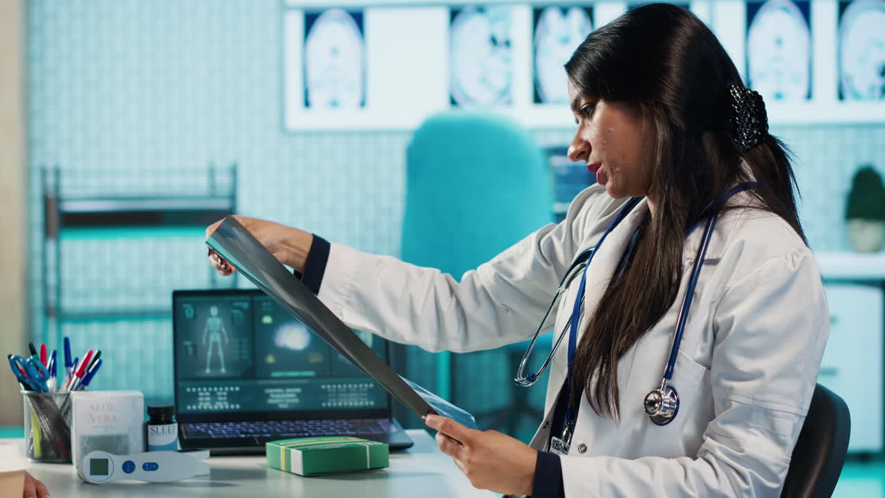 Doctor consulting with patient in medical office