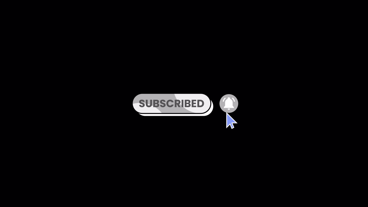 Animated Mouse Cursor Clicking Subscribe Button and Notification Bell